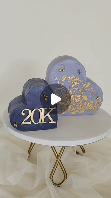 Double Heart Cake, Lollipop Cake, Instagram Cake, 20k Followers, Cream Art, Cake Supplies, Heart Cake, Cake Toppings, Double Heart