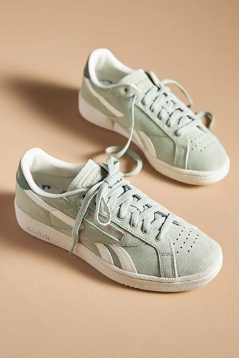 Reebok Club C Grounds Sneakers | Anthropologie Cute Platform Sneakers, Tie Styling, Colorful Sneakers, Reebok Sneakers, Reebok Club C, Cute Sneakers, Club C, Soft Shoes, Everyday Shoes