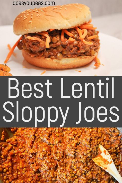 Lentil Sloppy Joes — Do As You Peas Vegetarian Sloppy Joes, Lentil Sloppy Joes, Vegan Sloppy Joes, Slow Cooker Lentils, Vegan Lentil, Plant Based Dinner, Sloppy Joes Recipe, Vegan Main Dishes, Out Of My Comfort Zone