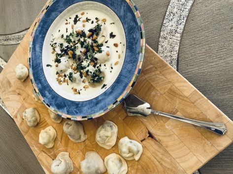 Shish Barak - The Ancient Dumpling of the Levant - Arab America Shish Barak, How To Thicken Soup, Full Fat Yogurt, Arab World, Wonton Wrappers, Toasted Pine Nuts, Vegetarian Recipe, Vegetarian Options, Slow Food