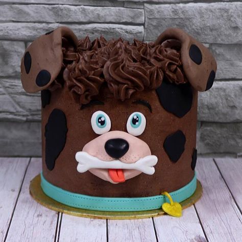 Cute Chocolate Buttercream Dog Cake - CakesDecor Puppy Dog Cakes, Puppy Birthday Cakes, Chocolate Dog, Puppy Videos, Dog Cupcakes, Cute Chocolate, Cake Tips, Puppy Cake, Cake Templates