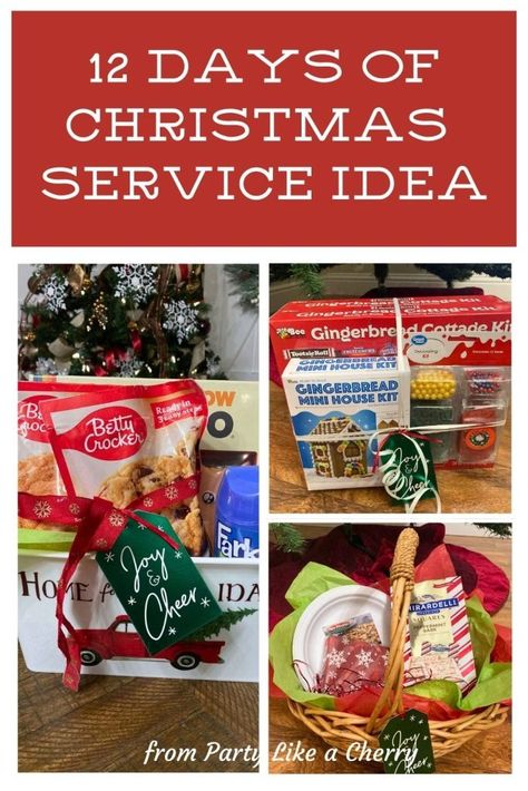 12 Days of Christmas Service Idea & Printable - Party Like a Cherry 12 Days Of Service Christmas, Family 12 Days Of Christmas Ideas, 12 Days Of Christmas Food Ideas, Ideas For 12 Days Of Christmas Gifts, 12 Days Of Christmas Party Ideas, 12 Days Of Christmas Ideas For Families, Christmas Service Ideas, 12 Days Of Christmas Gift Ideas, Christmas Service Projects