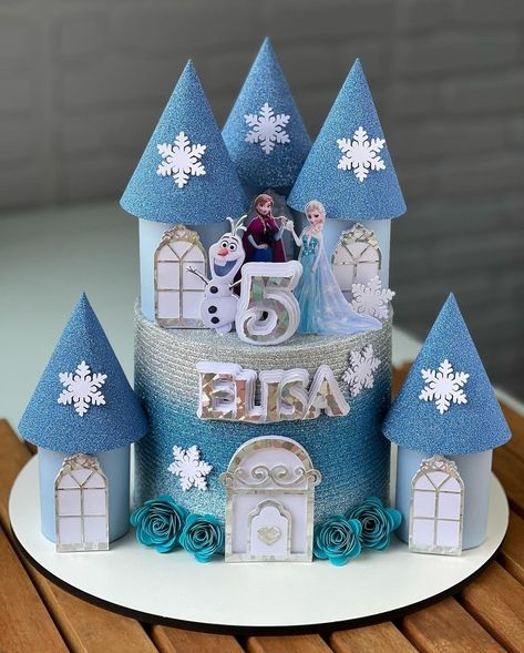 Topper Kue, Frozen 6, Elsa Cake, Bolo Frozen, Elsa Cakes, Random Kid, Frozen Birthday Theme, Girly Cakes, Sweet Meat