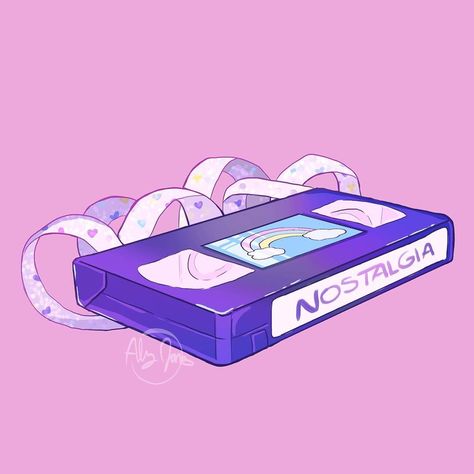 VHS Nostalgia Tape Illustration Art By Aly Jones 90s Art, Nostalgia Art, Arte Do Kawaii, Type Art, 8bit Art, Posca Art, Pop Stickers, Japon Illustration, Vhs Tape