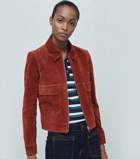 The 5 Must-Have Jacket Styles for Spring | WhoWhatWear Suede Jacket Outfit, Red Suede Jacket, Suede Jacket Women, Monochrome Fashion, Mens Fashion Casual Outfits, Spring Fashion Trends, Cool Street Fashion, Celebrity Outfits, Suede Jacket