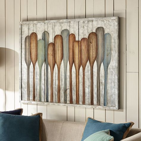 Bleached Oars Wall Decor | Pier 1 Imports Nautical Home Decorating, Collected Interiors, Lake Decor, White Wall Decor, Creative Co Op, Lake House Decor, Wood Shades, Outdoor Wall Art, Indoor Patio Furniture