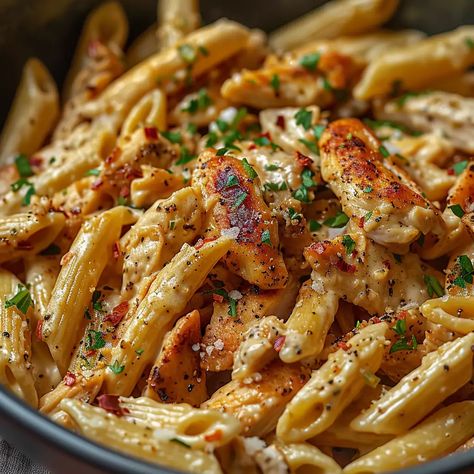 Delicious Crack Chicken Penne Recipe Chicken Mozzarella Pasta, Chicken Mozzarella, Mozzarella Pasta, Creamy Ranch, Creamy Chicken Pasta, Mozzarella Chicken, Corn Dog, Pasta Dinner Recipes, Tasty Pasta