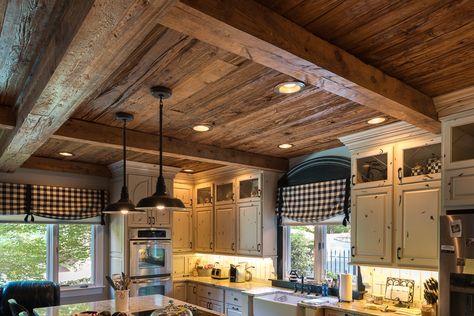 Antique Wood Ceiling, Rustic Ceiling Lowe's, Mushroom Board, Wood Planking Ceiling, Rough Sawn Lumber Ceiling, Wood Antique Chandelier, Pine Ceiling, Board Ceiling, Green Building Materials