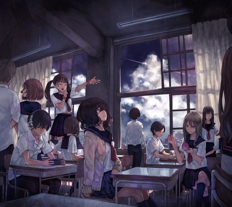 lớp học Hiro Big Hero 6, Anime Classroom, K Wallpaper, Anime Scenery Wallpaper, Which One Are You, Bubble Tea, Anime Artwork, Many People, Anime Background