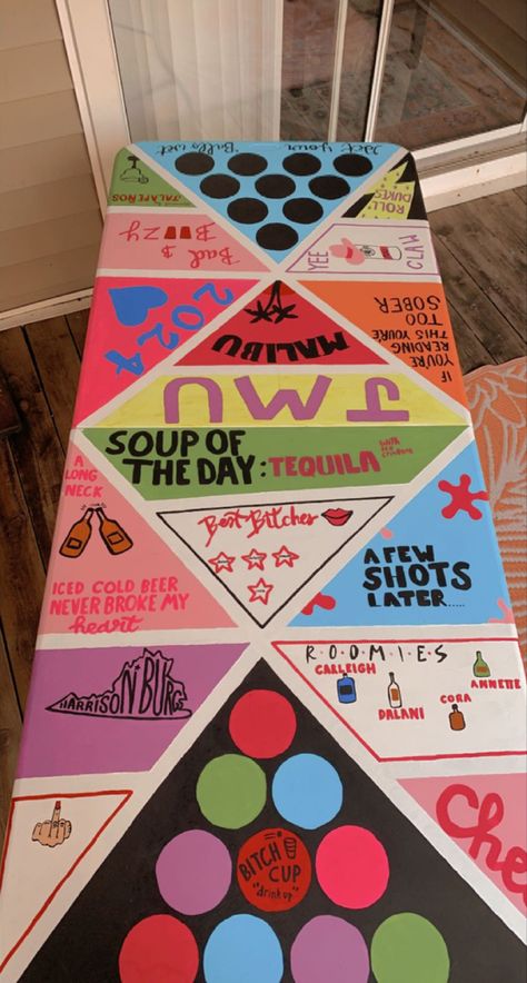 Beer Pong Table Designs, Halloween House Party, Ice Cold Beer, Beer Pong Tables, Pong Table, Table Inspiration, Beer Pong, Summer Projects, Painted Table