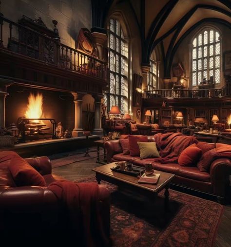 Gryffindor Common Room Hogwarts Legacy, Dorm Room Hogwarts, Shifting Bedroom, Gryffindor Dorm Room, Potter Manor, Harry Potter Interior Design, Gryffindor Dorm, Harry Potter Interior, Hogwarts Script