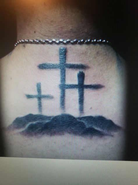 Cross And Mountain Tattoo, Mountain Tattoo, Cross Necklace, Tattoos, Quick Saves