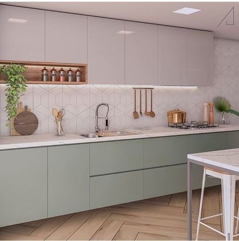 Kitchen Cabinets Color Combination, Ikea Kitchen Design, Modern Kitchen Interiors, Cabinet Color, Kitchen Interior Design Decor, Kitchen Interior Design Modern, Kitchen Design Plans, Kitchen Room Design, Kitchen Inspiration Design