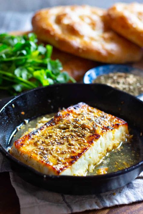 This baked feta recipe is easy and makes a delicious appetizer. It's made with only five ingredients and is topped with honey and zaatar. Mediterranean Spread, Baked Feta With Honey, Feta With Honey, Anti Pasta, Baked Feta Recipe, Recipe With Honey, Mezze Platter, Feta Recipe, Best Appetizer