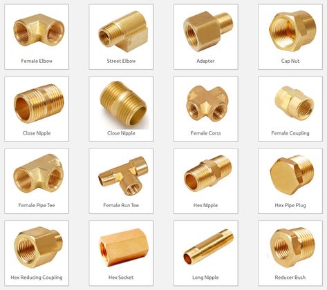 Brass fittings are widely used in both old and modern homes in indoors and outdoors. Few fittings are used as home fixtures that are generally used on windows, doors, and other plumbing components. Plumbing Materials, Cpvc Fittings, Brass Pipe Fittings, Plumbing Pipe Furniture, Pex Plumbing, Pvc Pipe Fittings, Copper Pipe Fittings, Refrigeration And Air Conditioning, Brass Pipe