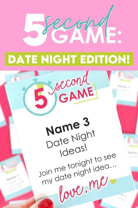 5 Second Rule Game, Game Night Date, Free Date Night, Game Date, 5 Second Rule, Date Night Games, Date Night Ideas For Married Couples, Creative Date Night Ideas, Marriage Retreats