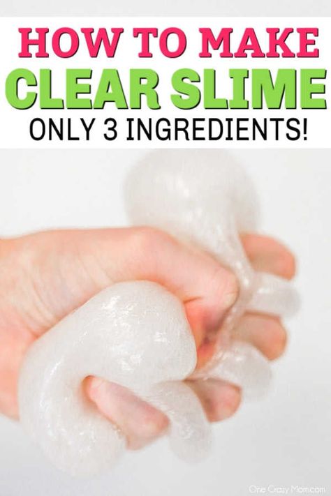 Learn how to make clear slime with only 3 ingredients. This is the perfect activity for the kiddos. Give this a try for a super easy slime recipe. Clear Slime Recipe, How To Make Floam, Summer Hobbies, Ways To Make Slime, How To Make Glue, Clear Glue Slime, Slime Ingredients, Homemade Playdough Recipe, Easy Slime Recipe