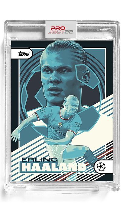 Issued weekly, 2022 Topps Project22 UEFA features top players and artists for the online-exclusive card line. Panini Stickers, Soccer Cards, Sports Card, Player Card, Qatar 2022, Football Card, Cards Design, Cartoon Background, Football Cards