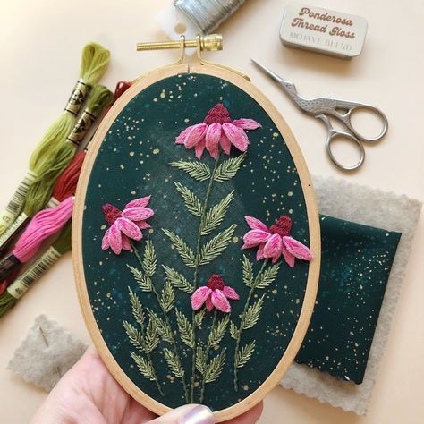 Say hello to 3D Coneflowers!⁠ My newest hand embroidery kit features vibrant coneflowers with petals that pop away from the fabric (using stumpwork). This intermediate kit is a great way to give stumpwork embroidery a try and create gorgeous flowers just in time for spring.⁠ Want to stitch this kit?⁠ Comment Embroidery Kit below and I’ll DM you the link. ❤️🧵🌸 Happy stitching! #embroiderykit #stumpwork #coneflowers #3D #floralembroidery #craftkit #mcreativej #springiscoming Embroidery Stumpwork, Stumpwork Embroidery, Diy Craft Kit, Embroidery Diy, Spinning Yarn, Hand Embroidery Kit, 3d Embroidery, Gorgeous Flowers, Types Of Embroidery