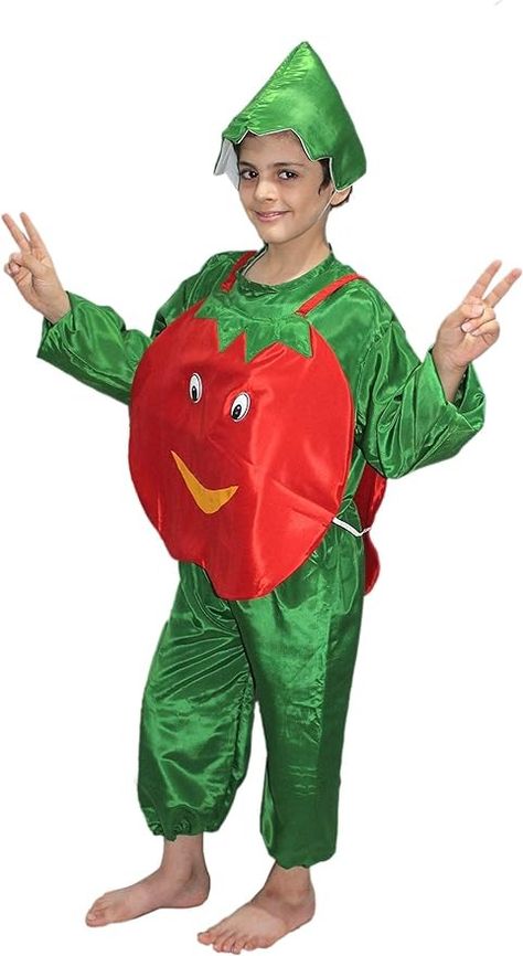 Tomato Fancy Dress for Kids,Vegetables Costume for School Annual Function, Costumes - Amazon Canada Costume For School, Tomato Costume, Vegetable Costumes, Fruit Costumes, Kids Vegetables, Function Dresses, Dress For Kids, Amazon Canada, Green Cap