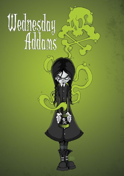 Wednesday Addams Comic, Addams Family Cartoon, Wednesday Art, Creepy Characters, Gomez Addams, Addams Family Wednesday, Wednesday Adams, Spooky Stuff, Adams Family