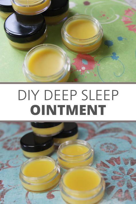 Homemade Sleep Remedies, Sleep Balm Recipe, Homemade Headache Remedies, Sleep Salve Recipe, Natural Sleep Remedies For Kids, Diy Salves And Balms, Diy Ointment, Sleep Salve, Natural Remedies For Sleep