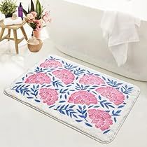 Mat For Bedroom, Bathroom Toilet, Water Absorption, Bathroom Rugs, Pink Flower, Kitchen Bathroom, Bath Mat, Bath