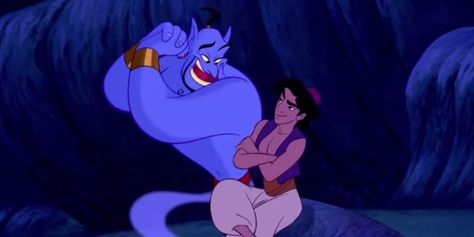 Disney Island, Aladdin 1992, Aladdin Genie, Official Disney Princesses, Genie Aladdin, Disney Princesses And Princes, Aladdin And Jasmine, Disney Gif, Live Action Movie