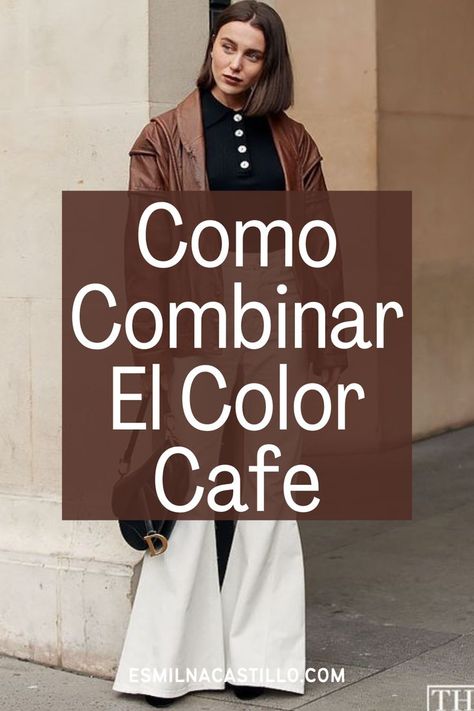 Es verdad que el color café pertenece a los colores mas sofisticados. Tonos como camel, tan, caramelo, marrón y cobre son de la familia del color café, y los va a encontrar en todas partes, desde botas hasta abrigos, desde temas de hoteles hasta artículos de decoración, etc. Outfit Con Botines Cafe, Outfits Con Marron, Outfits Pantalon Marron, Pantalon Camel Outfits Mujer, Outfit Con Pantalon Cafe, Outfit Botines Cafes, Outfit Pantalon Marron, Cafe Outfit Ideas, Outfit Marron