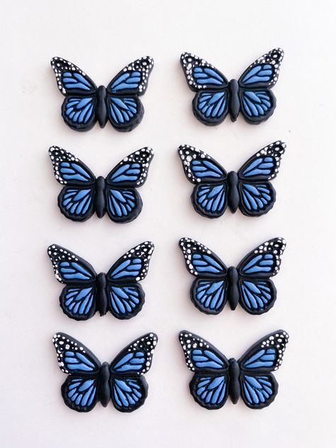 Clay Butterflies, Diy Clay Butterfly, Butterfly Clay, Butterfly Clay Ideas, Clay Butterfly, Clay Butterfly Tutorial, Polymer Clay Butterfly, Butterfly Clay Art, Butterfly Clay Earrings Diy