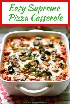 Supreme Pizza Lasagna Pioneer Woman, Healthy Pizza Casserole, Supreme Pizza Casserole, Taco Macaroni, Pizza Casserole Recipe, Macaroni Casserole, Pizza Lasagna, Supreme Pizza, Pizza Casserole