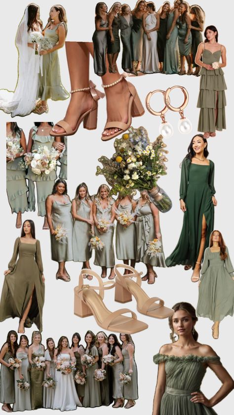 Moss/Sage/Forest Green Bridesmaid Vision Woodland Green Bridesmaid Dresses, Olive Green Bridesmaid Dress Mismatched, Mismatched Bridesmaid Dresses Green, Sage Green Bridesmaid Dresses Mismatched, Forest Green Bridesmaid, Mismatched Green Bridesmaid Dresses, Bridesmaid Dresses Green, Sage Forest, Olive Bridesmaid Dresses