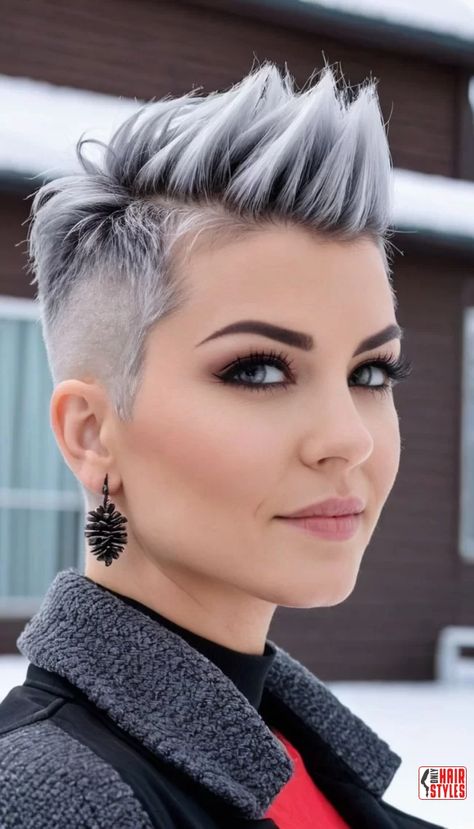 Rock Haircuts, Short Gray Hairstyles, Short Punk Hair, Classic Pixie, Gray Hairstyles, Short Shaved Hairstyles, Funky Short Hair, Chic Short Hair, Short Hair Pixie Cuts