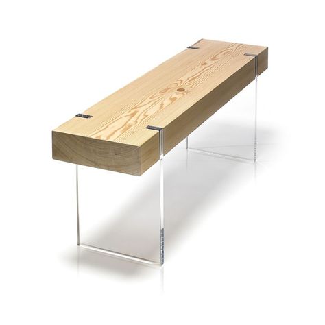 Conceptual Furniture, Entrance Bench, Acrylic Bench, Torch Wood, Lucite Furniture, Hallway Bench, Functional Artwork, Brick Detail, Modern Entrance