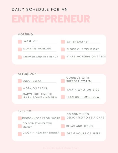 Small Business Routine, Small Business Scheduling, Day In The Life Of A Small Business Owner, Ceo Weekly Schedule, Self Employed Schedule, Small Business Schedule, Small Business Journal, Business Tips For Women, Ceo Schedule