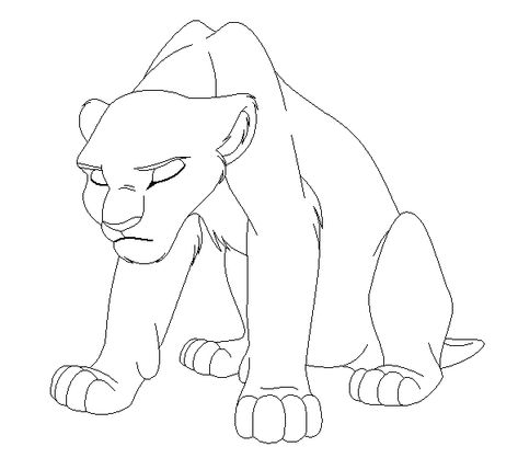 Lion Base Drawing, Lion King Coloring Pages, Drawing Lion King, Simba Outline, Simba And Nala Drawing, Lion King Easy Drawings, Lion King Lioness Base, Lion King Drawings, Lion Drawing