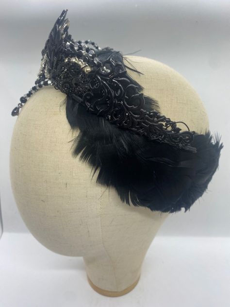 Trinity Luxe Designs Black Swan Headpiece, Swan Headpiece, Black Swan Crown, Black Swan, Headpiece, Tiara, Quick Saves, Black