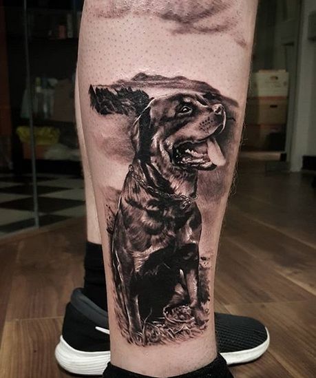 15 Beautiful Tattoo Designs For Rottweiler Owners Rottweiler Tattoo Ideas, Dogs Tattoo, Rottweiler Tattoo, Dog Portrait Tattoo, Forest Tattoos, Dog Training Techniques, Forearm Tattoo Men, Sketch Tattoo Design, Rottweiler Dog