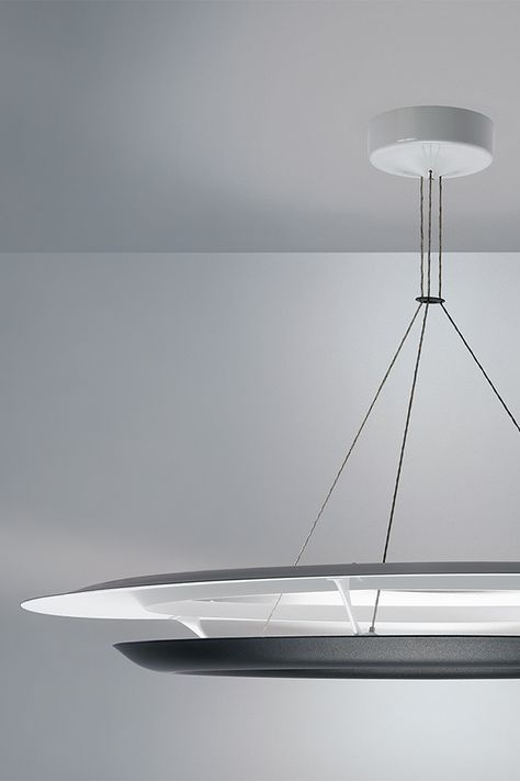 Cosmo is a ring pendant with indirect light reflected from a flared upper ring. Ring Pendant Light, Ring Pendant, Modern Pendant Light, Modern Pendant, Lighting Design, Cosmos, Pendant Lighting, Pendant Light, Ceiling Lights