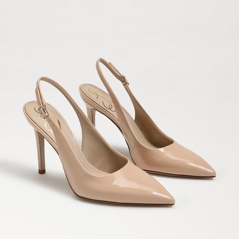 Neutral Pumps, Office Heels, Glamourous Heels, Style Savvy, All About Shoes, Slingback Heel, Nude Heels, Thick Heels, Slingback Pump