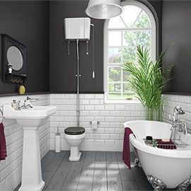 Traditional Bathroom Suites | Classic Bathrooms | Victorian Plumbing Edwardian Bathroom, Bathroom Victorian, Victorian Style Bathroom, Bathroom Installation, Victorian Bathroom, Roll Top Bath, Small Bathroom Makeover, Bathroom Suites, Bathroom Suite