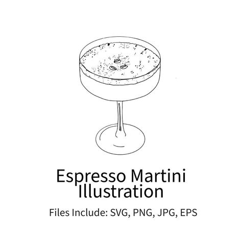 Martini Illustration, Cocktails Drawing, Cake Art Print, Minimalist Illustration, Svg Wedding, Black And White Artwork, White Artwork, Wedding Illustration, Espresso Martini