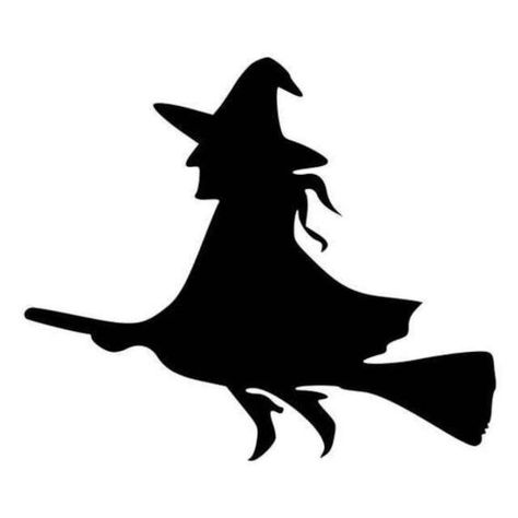 Moldes de bruxa para Halloween | Como fazer em casa Flying On A Broom, Halloween Imagem, Witch On A Broomstick, Moldes Halloween, Broom Stick, Witch Flying, Witch Silhouette, Halloween Stencils, Cute Witch