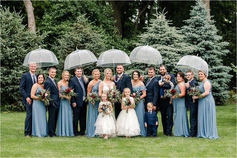 Steel Blue Bridal Party, Steel Blue Wedding Party, Steel Blue Wedding Theme, Steel Blue Wedding, Steel Blue Weddings, Cornflower Blue Wedding, Steel Blue Bridesmaid Dresses, Blue Wedding Centerpieces, Party Colors