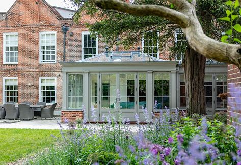 Georgian Inspired Orangeries & Conservatories | Vale Garden Houses Georgian Orangery, Rear Extension Ideas, Orangery Conservatory, Georgian Kitchen, Orangery Extension, Lead Roof, Georgian Terrace, Architectural Orders, Georgian Mansion