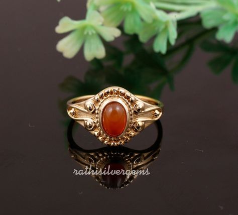 Carnelian Ring,Handmade Ring,Unique Ring,Boho Ring,Anniversary Ring,Wedding Ring,Vintage Ring,Gift Ring,Deco Ring,Gift For Her ENJOY FREE SHIPPING ON ALL ORDERS Keeping my customers happy and providing them with only the best quality merchandise is my top Priority,and i will do everything i can to make that happen, so if you are unhappy with anything regarding Your transaction,or if you have any question please send me a etsy convo FEEDBACK: We strive for 100% custom satisfaction and we love to Gold Ring Vintage, Wedding Ring Vintage, August Birthstone Ring, Hippie Rings, Unique Rings Vintage, Carnelian Ring, Ringe Gold, Etsy Wedding Rings, 18k Gold Ring