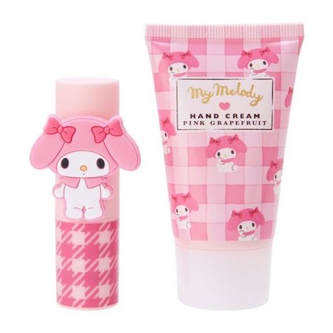 My Melody Lip Gloss, Sanrio Things, Sanrio Stuff, Hello Kitty Makeup, Cartoon Designs, Shea Butter Hand Cream, Melody Hello Kitty, Hello Kit, Adorable Cartoon