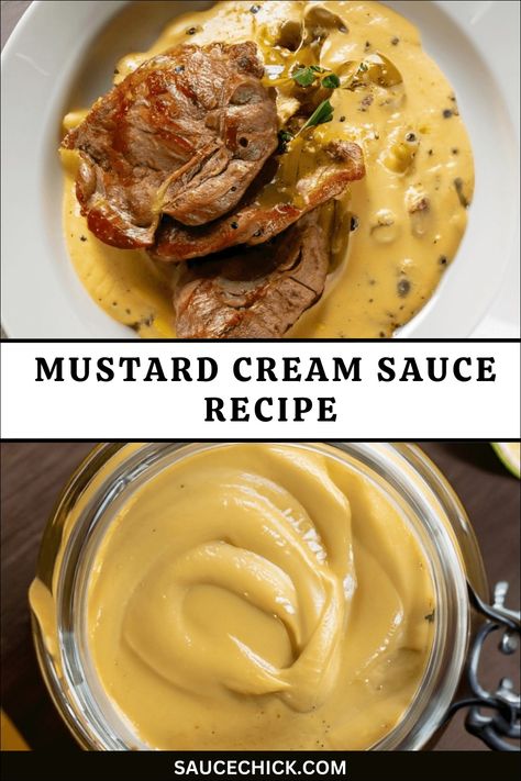 Mustard Cream Sauce Recipe: Try It Now Easy Mustard Sauce, Mustard Cream Sauce Recipe, Mustard Mayo Sauce, Submarine Sauce Recipe, Recipes With Mustard, Greek Yogurt Mustard Sauce, Mustard Sauce For Ham, Dill Mustard Sauce, Mustard Sauce For Chicken