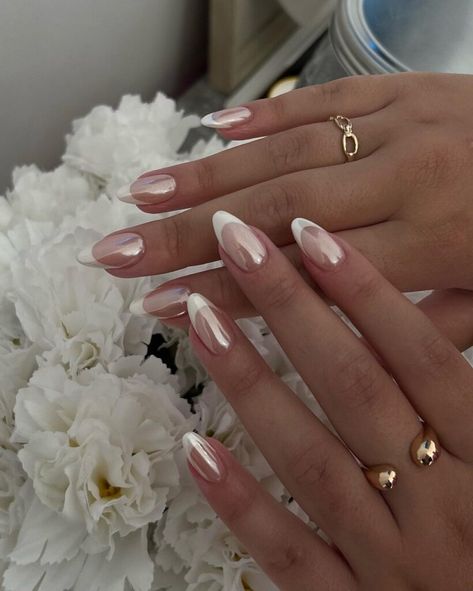 Unique Bridal Nails, Blushing Nails, Engagement Nails, Aesthetic Nail, Moon Nails, Chanel Collection, Pearl Nails, Wedding Nails Design, Bride Nails