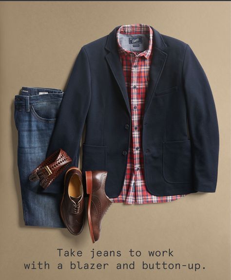 Things To Wear With Jeans, Easy Outfits To Put Together, What To Wear With Jeans, Stitch Fix Men, How To Wear Jeans, Smart Attire, Casual Office Attire, Latest Mens Wear, Mens Fashion 2018